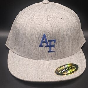 New Without Tags Air Force Academy Gray Fitted Cap with Blue Logo